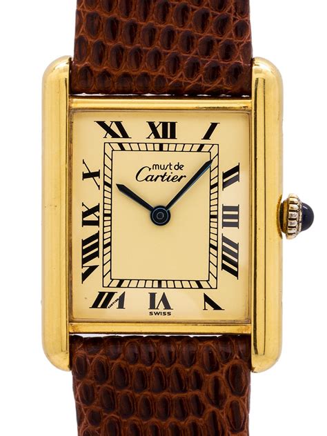 cartier tank argent 70 s vermeil|cartier tank vermeil vintage.